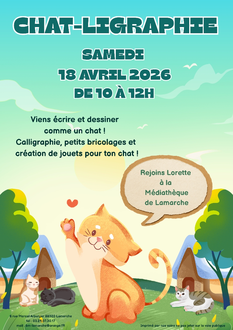 Green Illustrative International Cat Day Poster