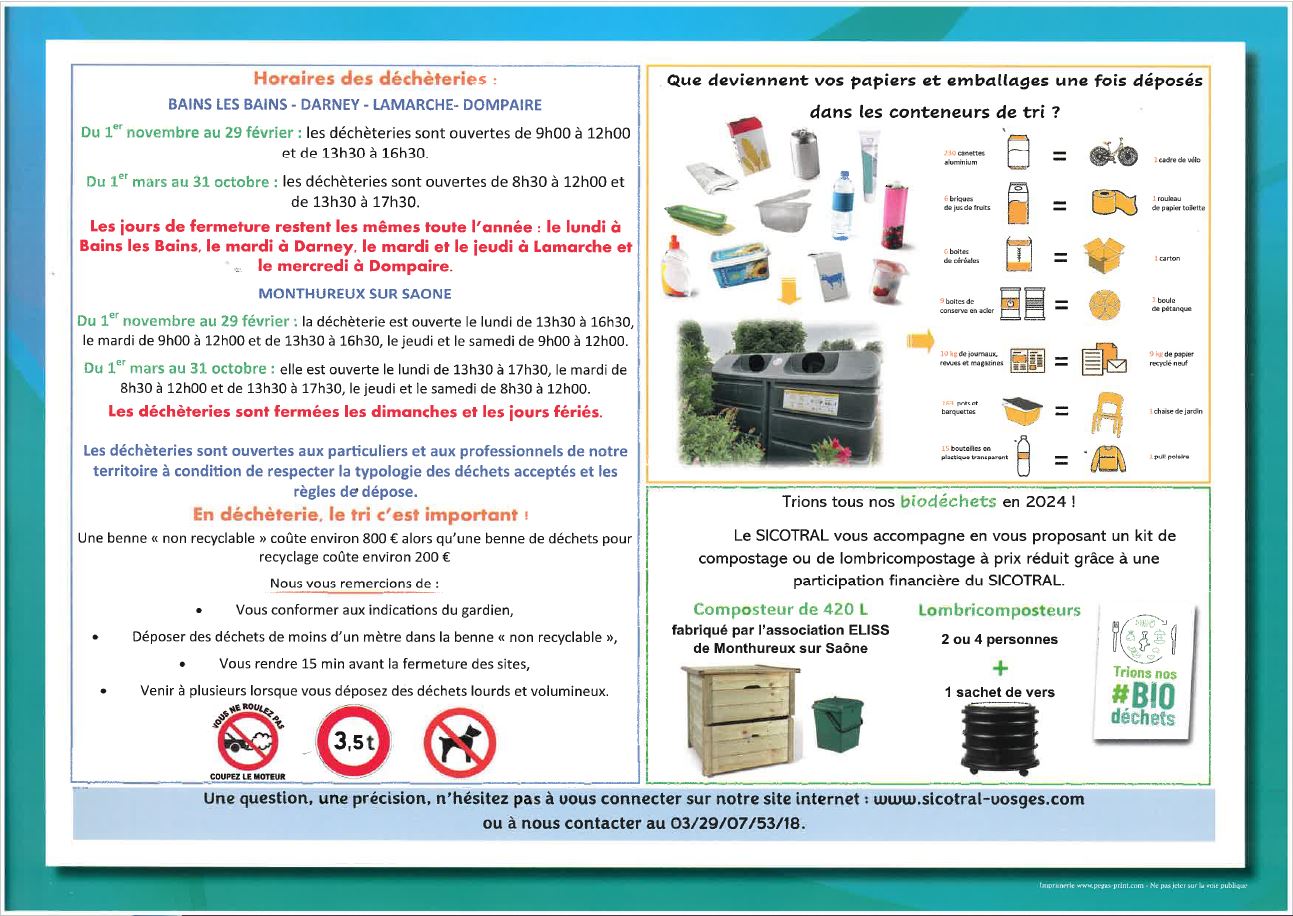 Horaires déchetterie 1